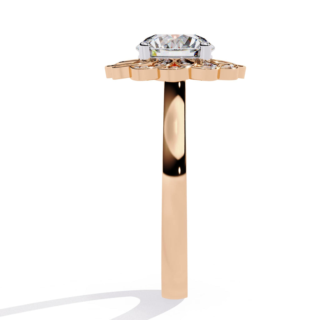 Elegant Central Stone Diamond Ring with Side Brilliance