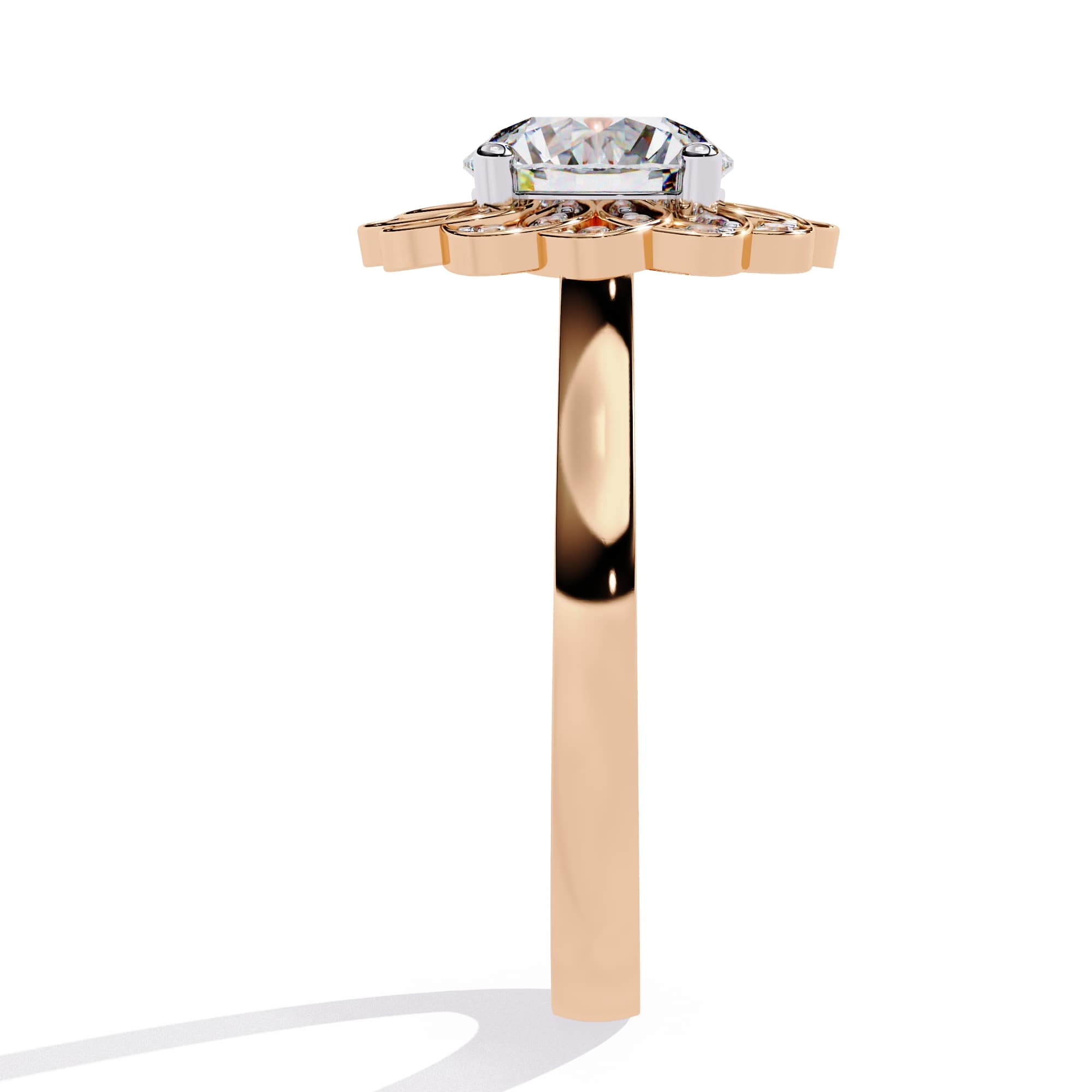 Elegant Central Stone Diamond Ring with Side Brilliance