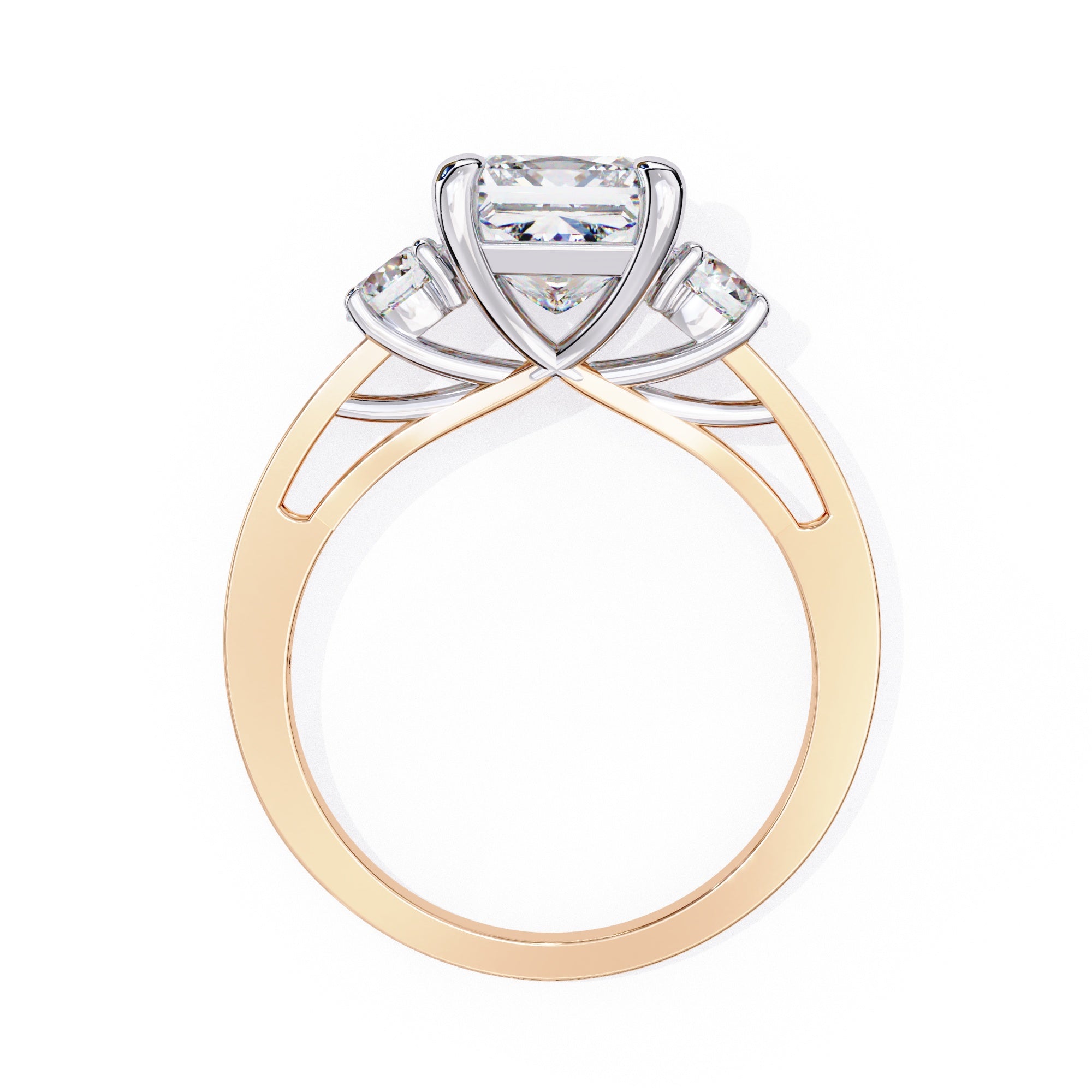Elegant Diamond Central Stone Ring with Shimmering Side Accents