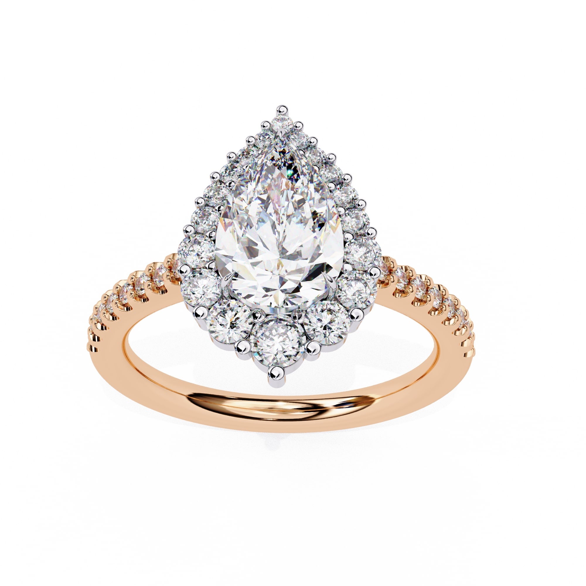 Radiant Central Stone Diamond Side Accent Ring