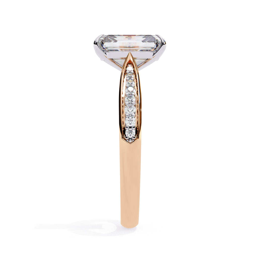 Elegant Central Stone Diamond Side Accent Ring