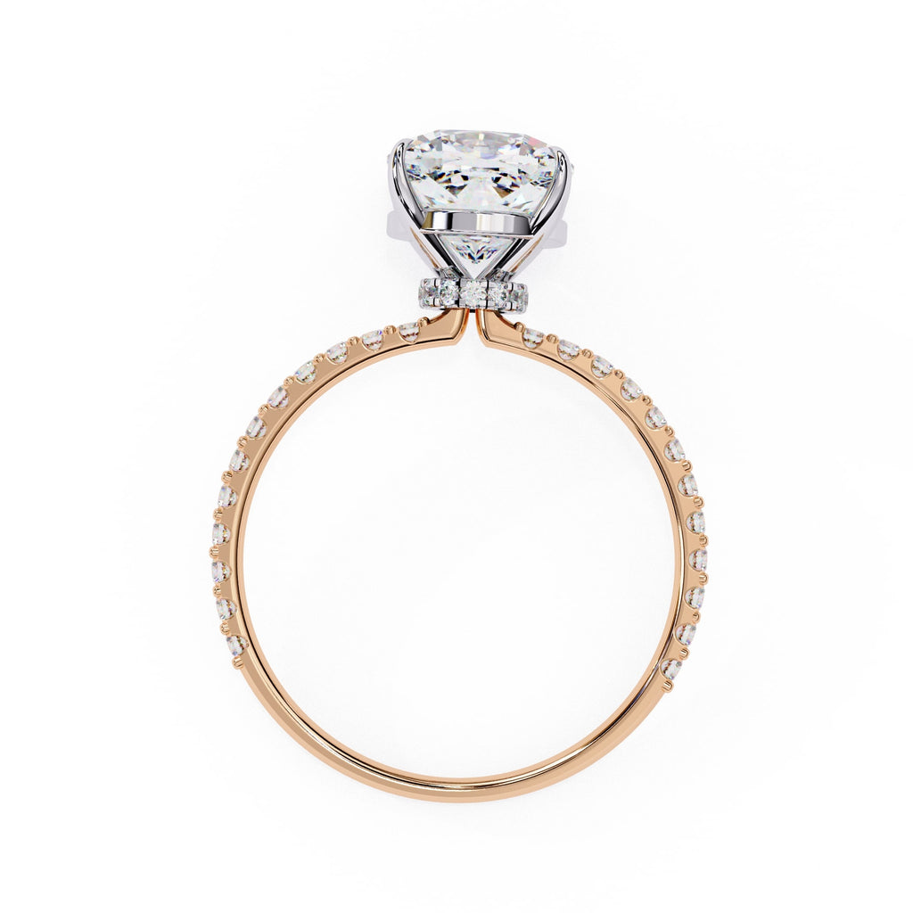 Radiant Central Stone Diamond Ring with Shimmering Side Accents