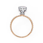 Radiant Central Stone Diamond Ring with Shimmering Side Accents