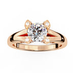 Elegant Diamond Central Stone Ring with Brilliant Side Accents