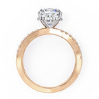 Elegant Central Stone Diamond Ring with Radiant Side Stones