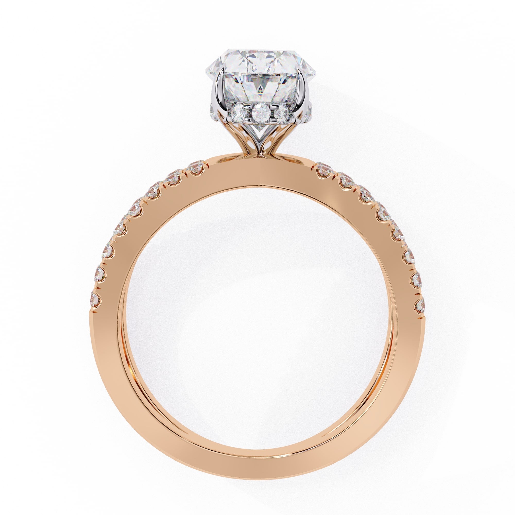 Elegant Central Stone Diamond Side Accent Ring