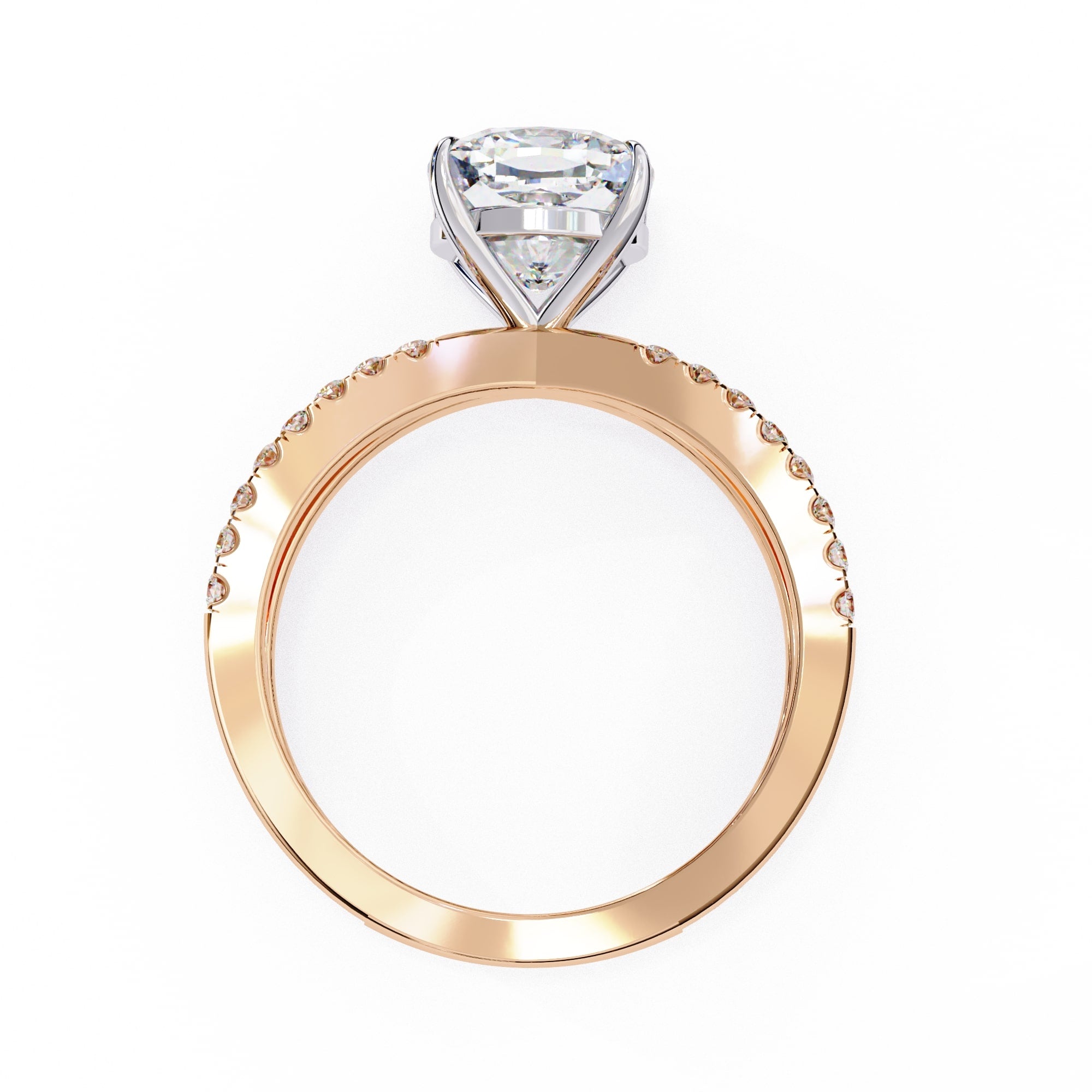 Elegant Central Stone Diamond Ring with Radiant Side Accents