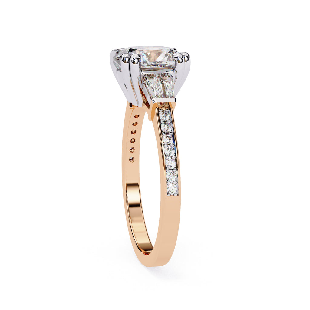 Elegant Central Stone Diamond Ring with Side Accents