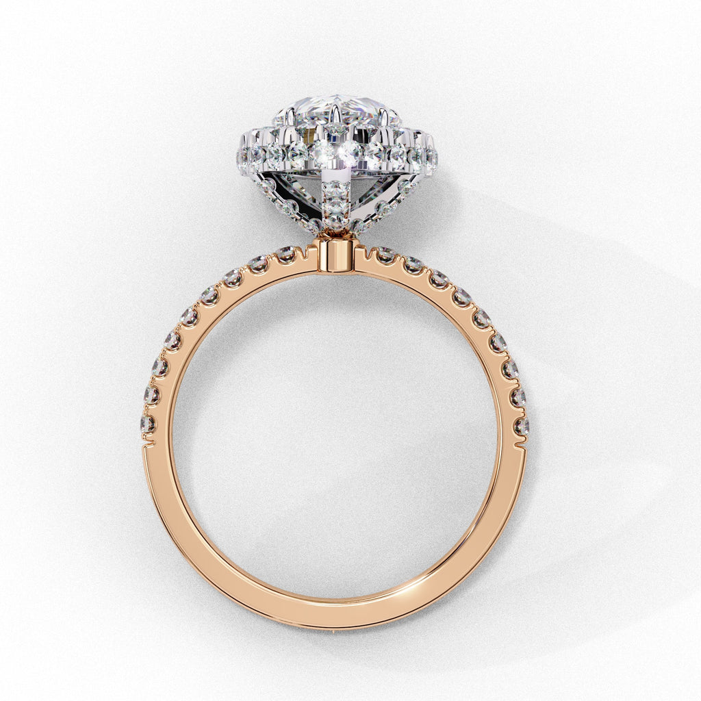 Elegant Central Stone Diamond Halo Ring