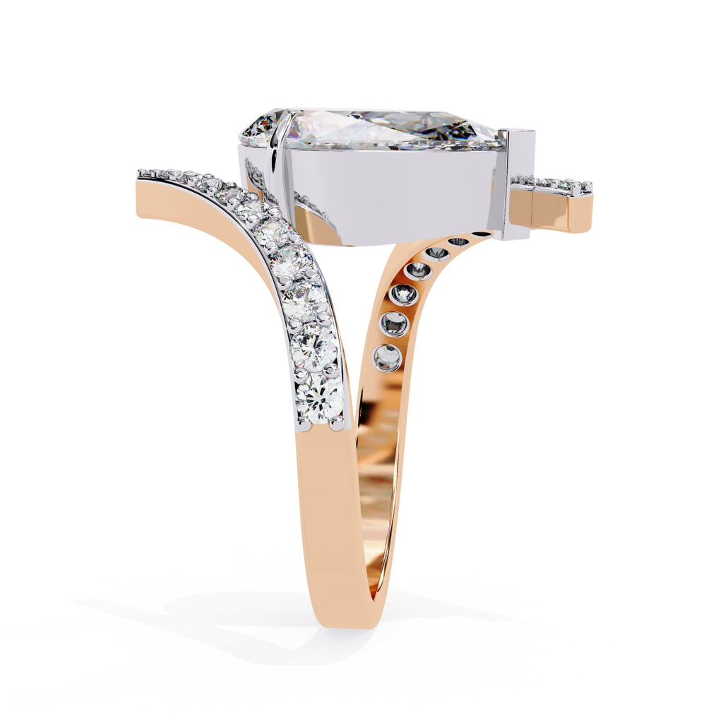 Radiant Central Stone Diamond Ring with Side Accents