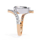 Radiant Central Stone Diamond Ring with Side Accents