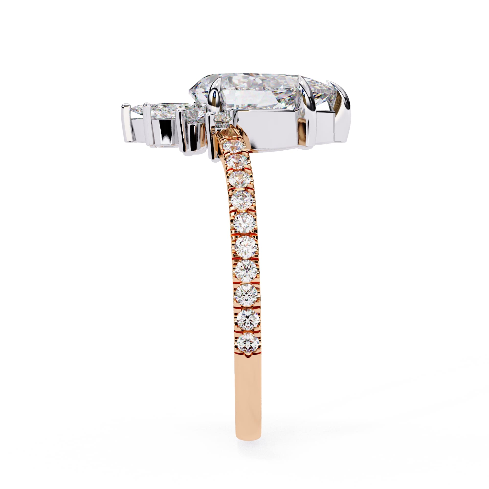 Elegant Central Stone Diamond Ring with Side Accents