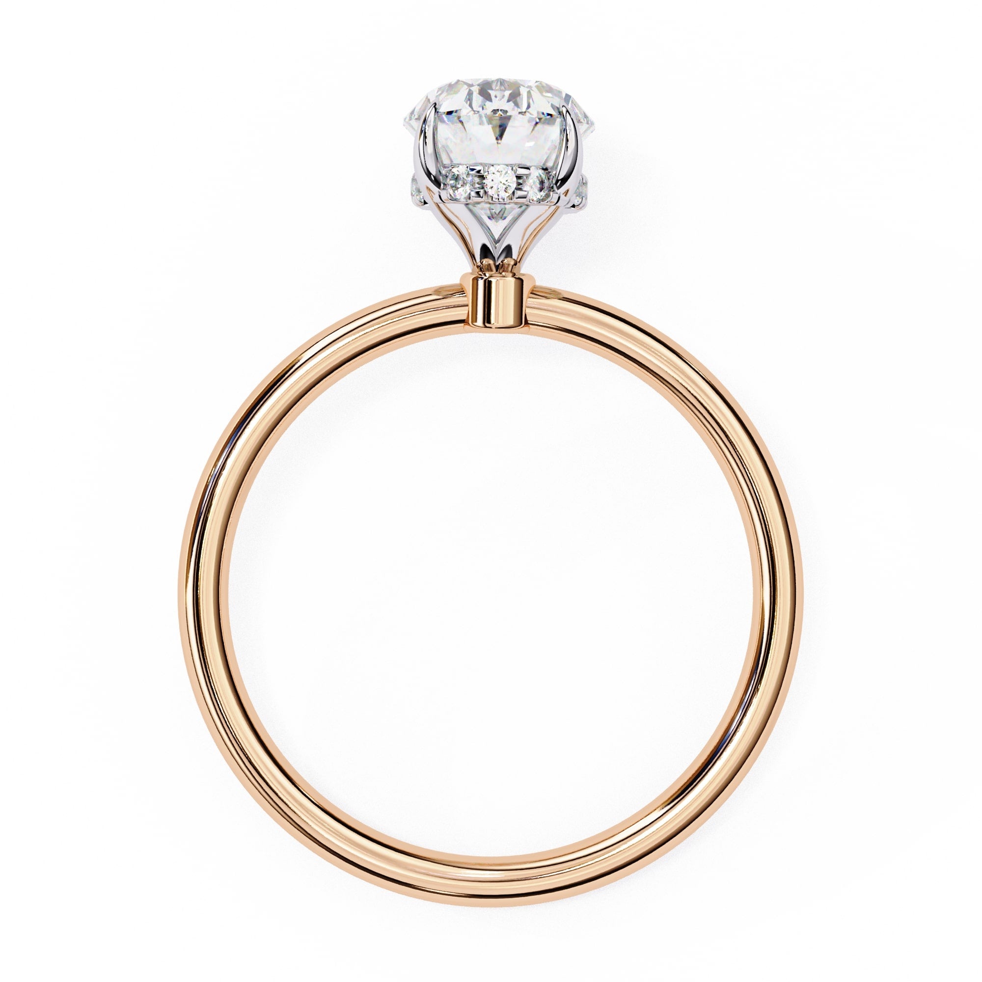 Elegant Central Stone Diamond Ring with Sparkling Side Accents