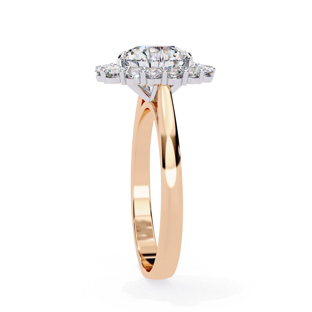 Elegant Central Stone Diamond Halo Ring