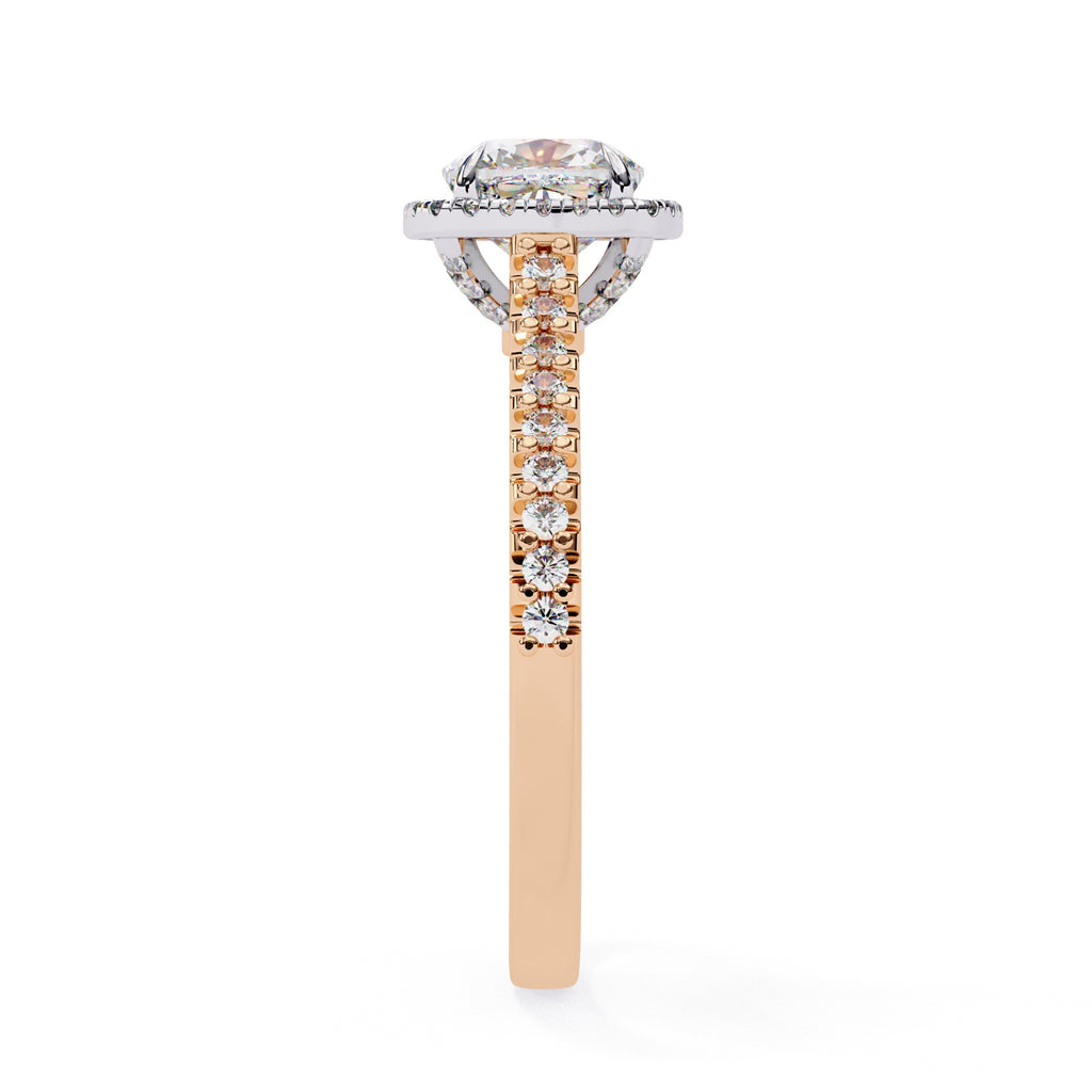 Radiant Central Stone Diamond Ring with Shimmering Side Accents