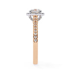 Radiant Central Stone Diamond Ring with Shimmering Side Accents