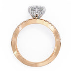 Radiant Central Stone Diamond Ring with Shimmering Side Accents