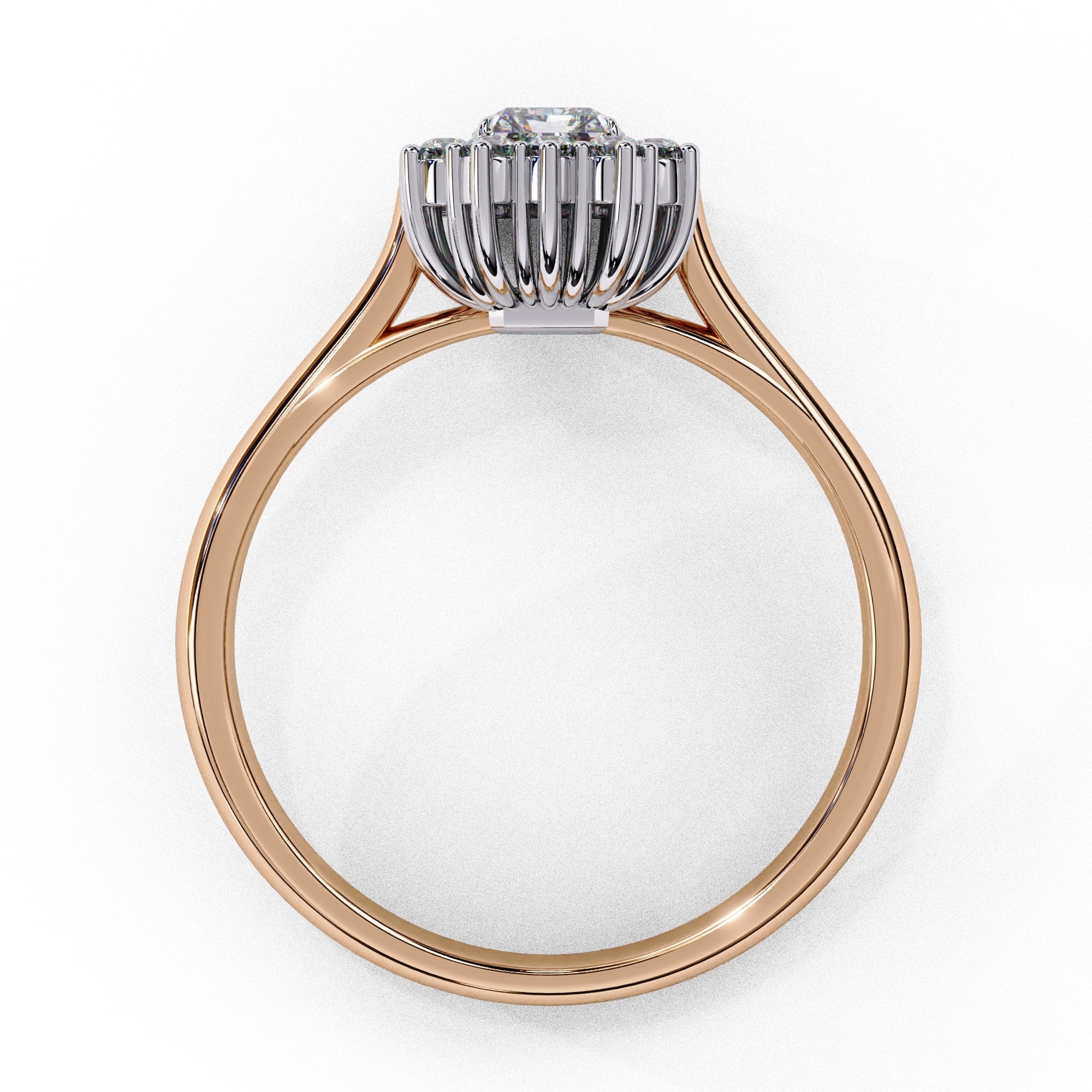 Elegant Central Stone Diamond Halo Ring