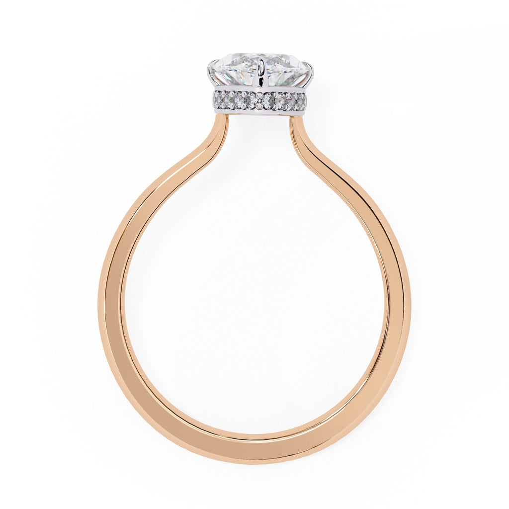Radiant Central Stone Diamond Ring with Shimmering Side Accents