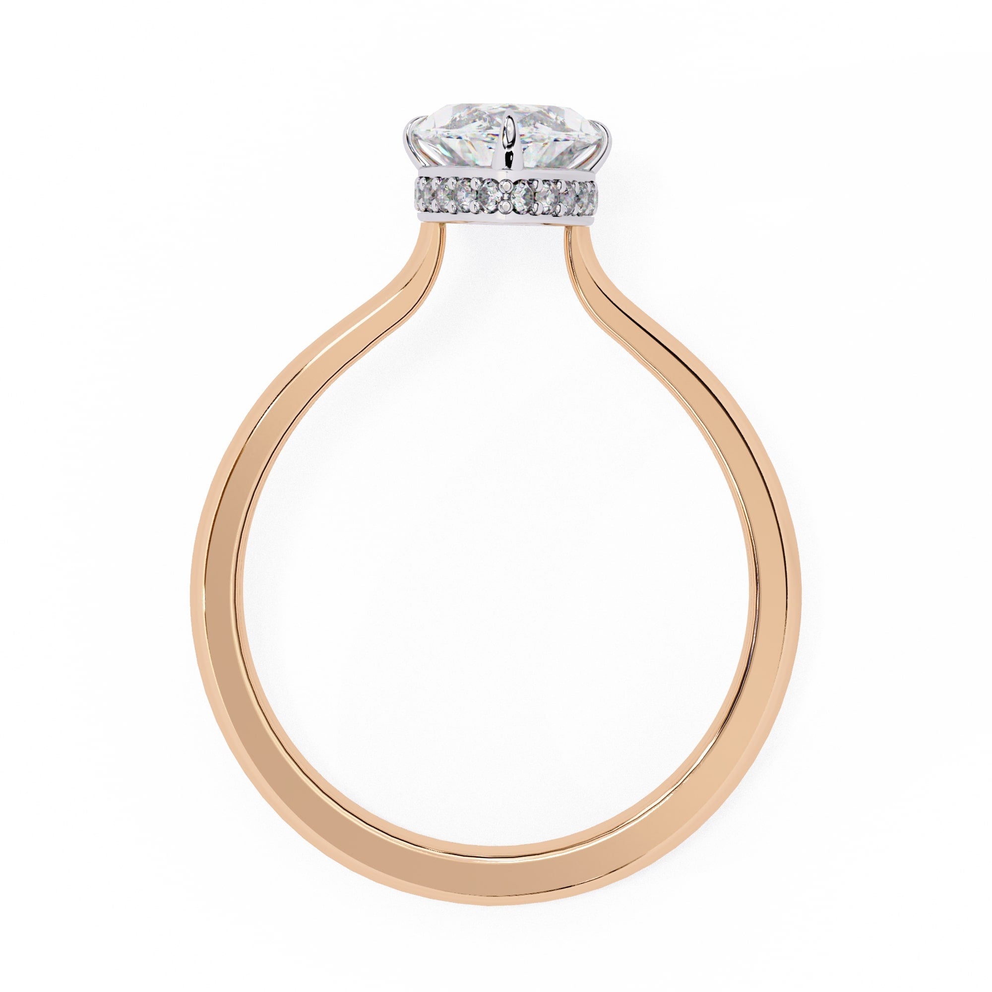 Radiant Central Stone Diamond Ring with Shimmering Side Accents