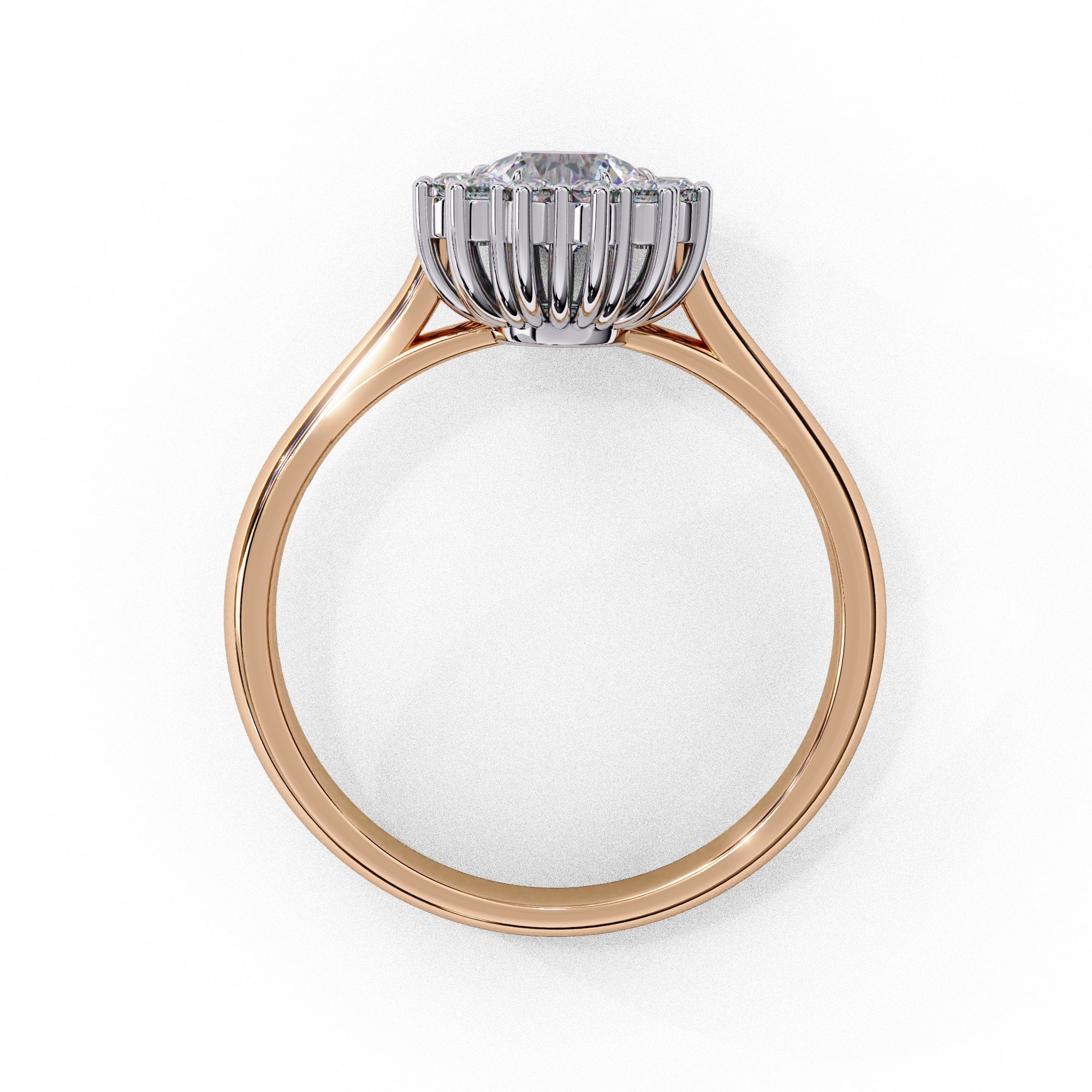Elegant Central Stone Diamond Side Accent Ring