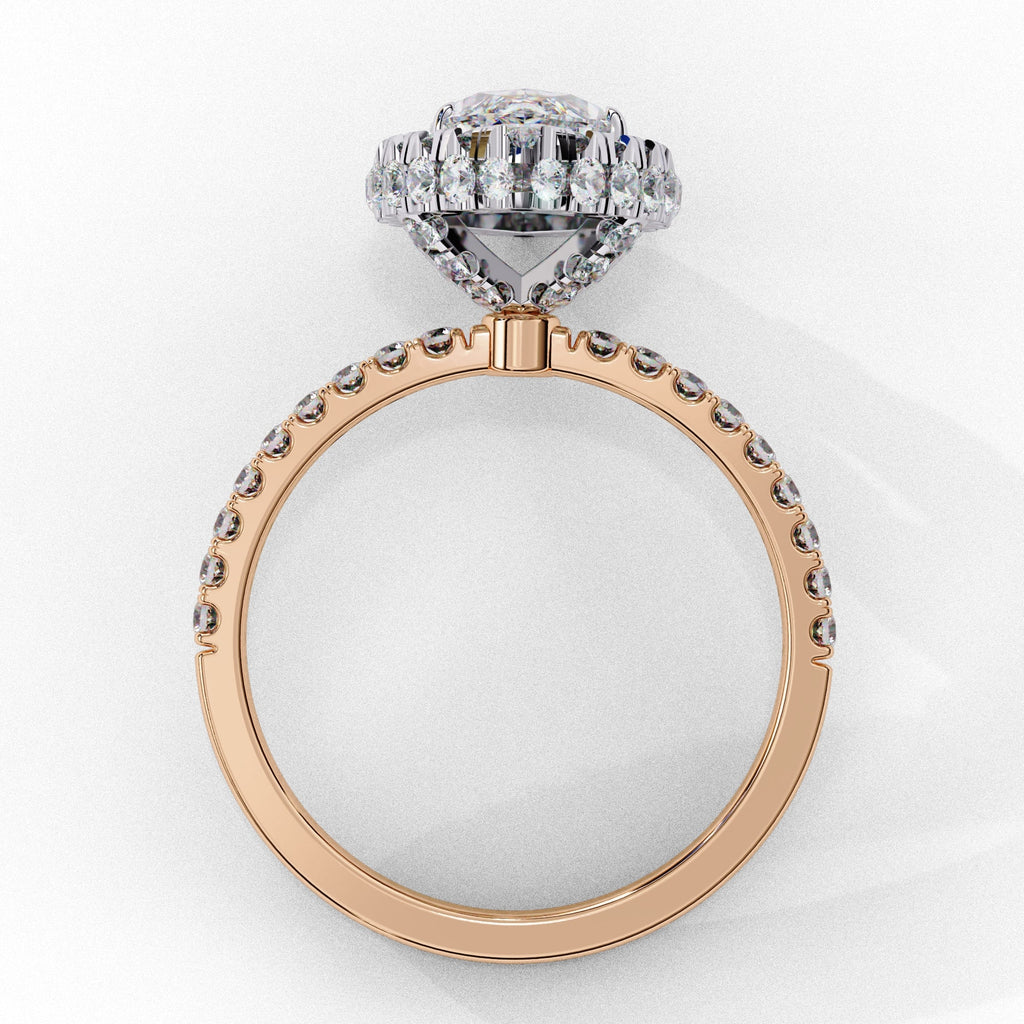 Radiant Diamond Cluster Central Stone Ring
