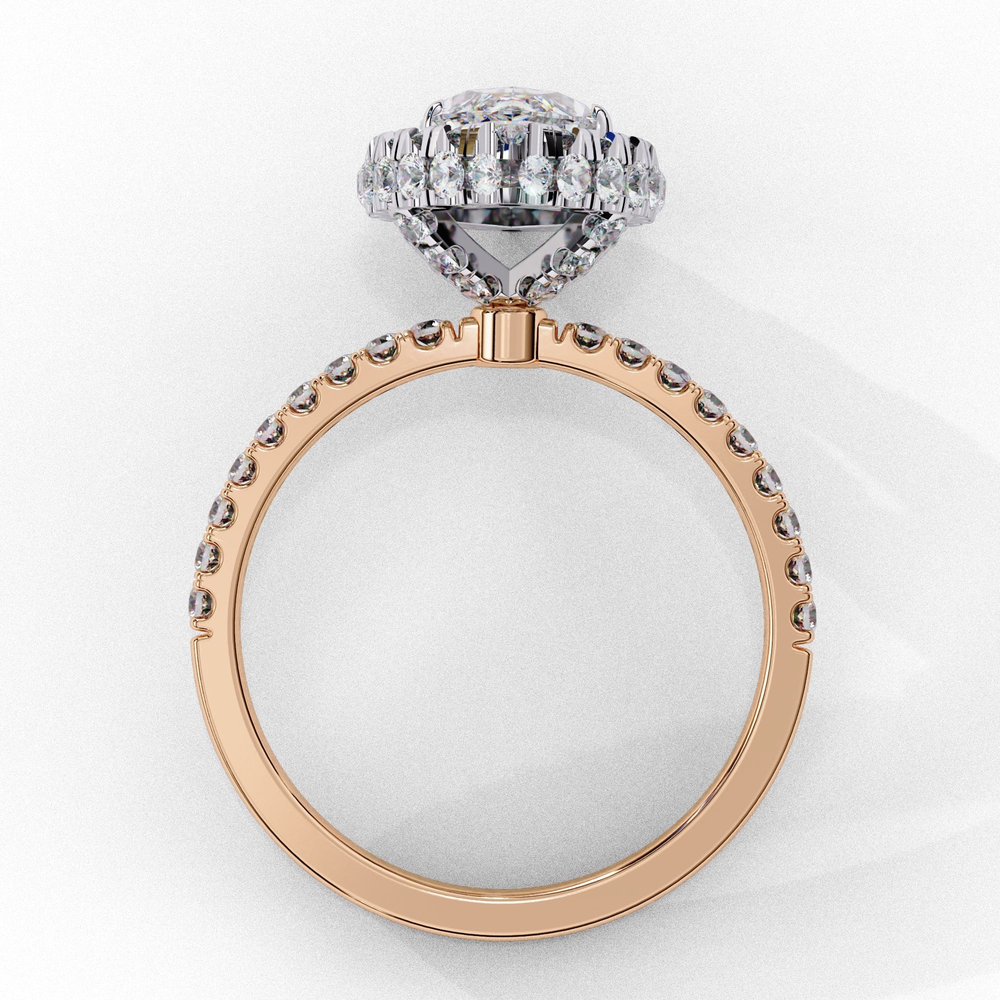 Radiant Diamond Cluster Central Stone Ring