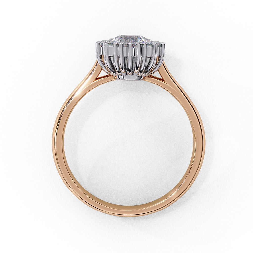Radiant Central Stone Diamond Ring with Sparkling Side Accents