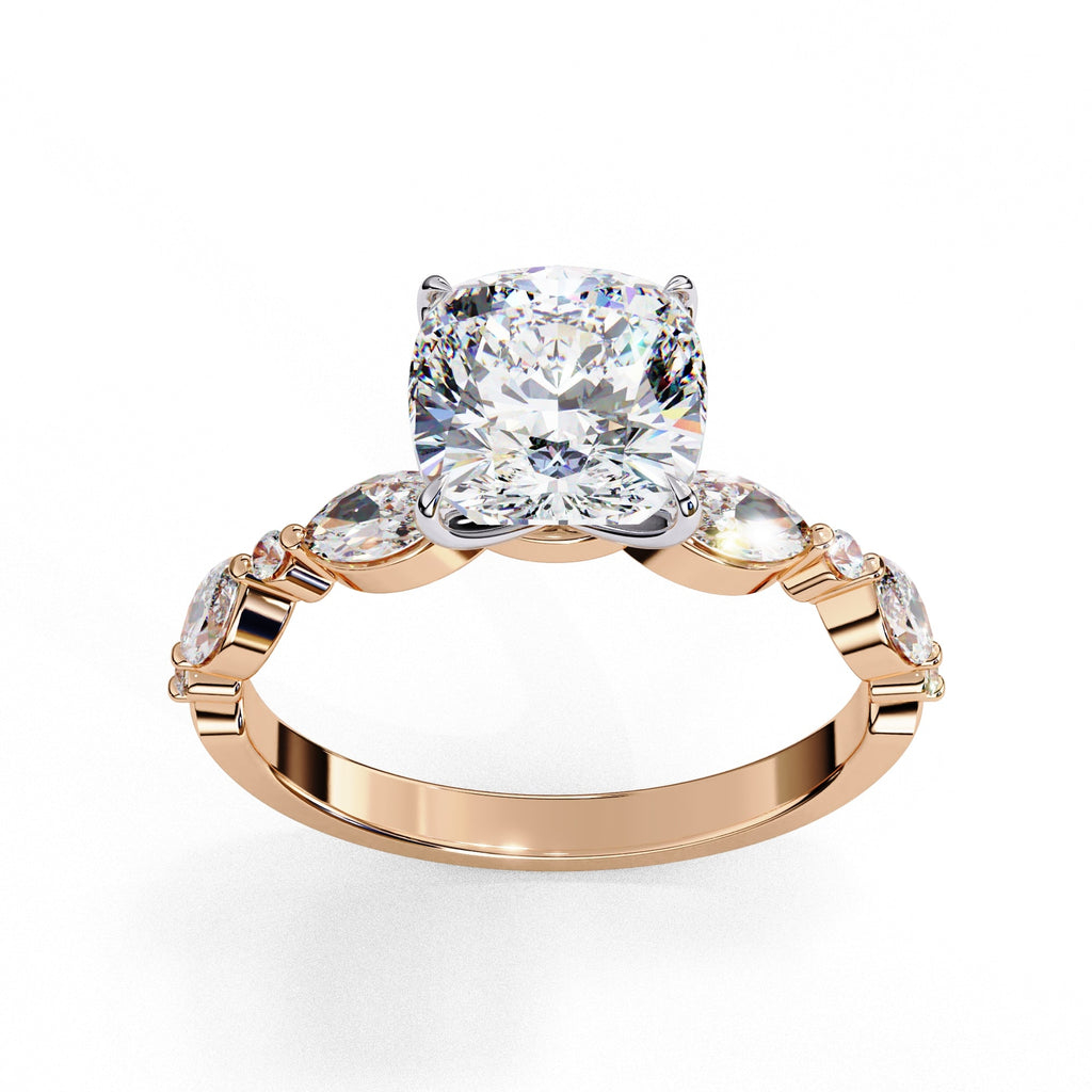 Elegant Diamond Central Stone Ring with Brilliant Side Accents