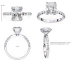 Radiant Central Stone Diamond Ring with Shimmering Accents