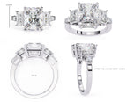 Elegant Central Stone Diamond Ring with Radiant Side Accents