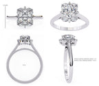Radiant Central Stone Diamond Ring with Shimmering Side Accents