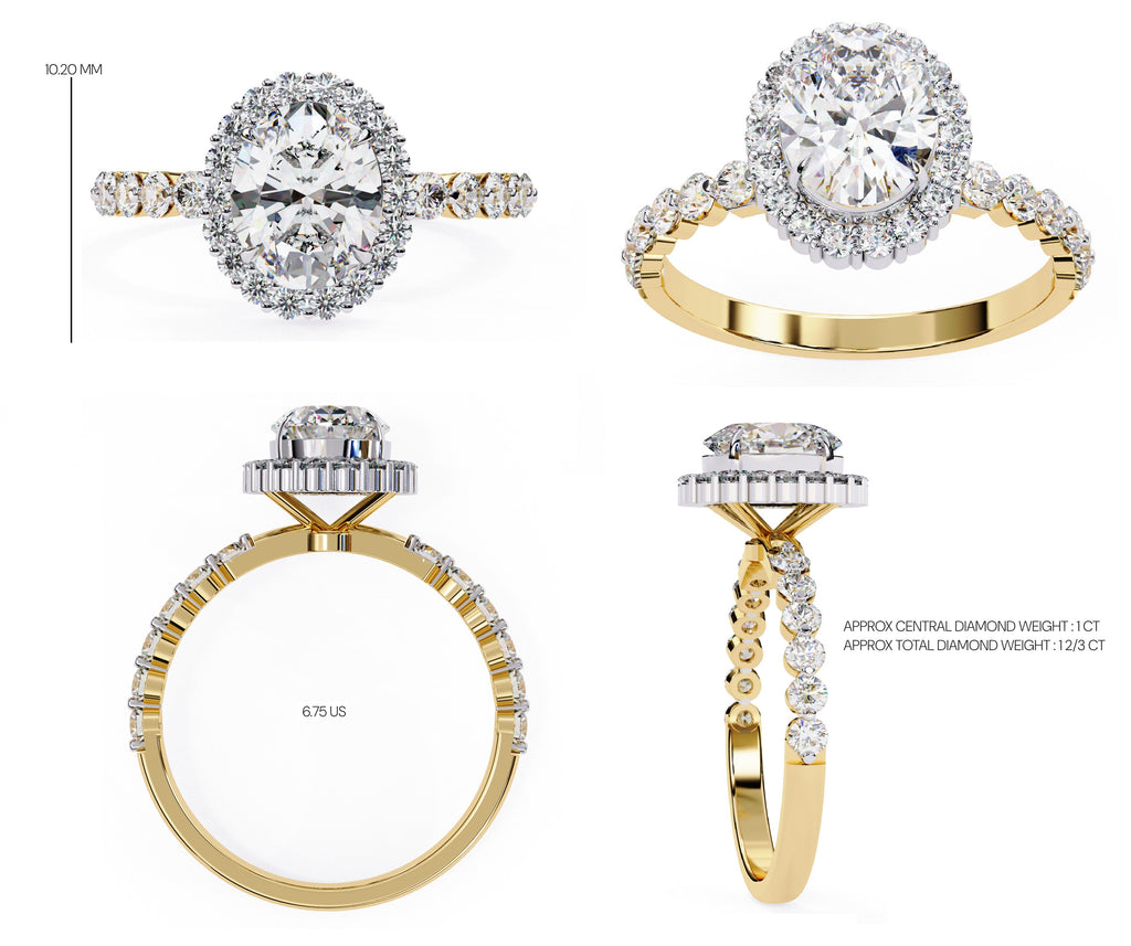 Elegant Central Stone Diamond Ring with Brilliant Side Accents