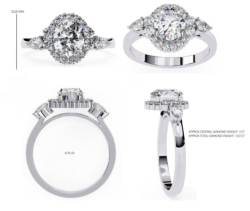 Elegant Diamond Side Stone Brilliance Ring