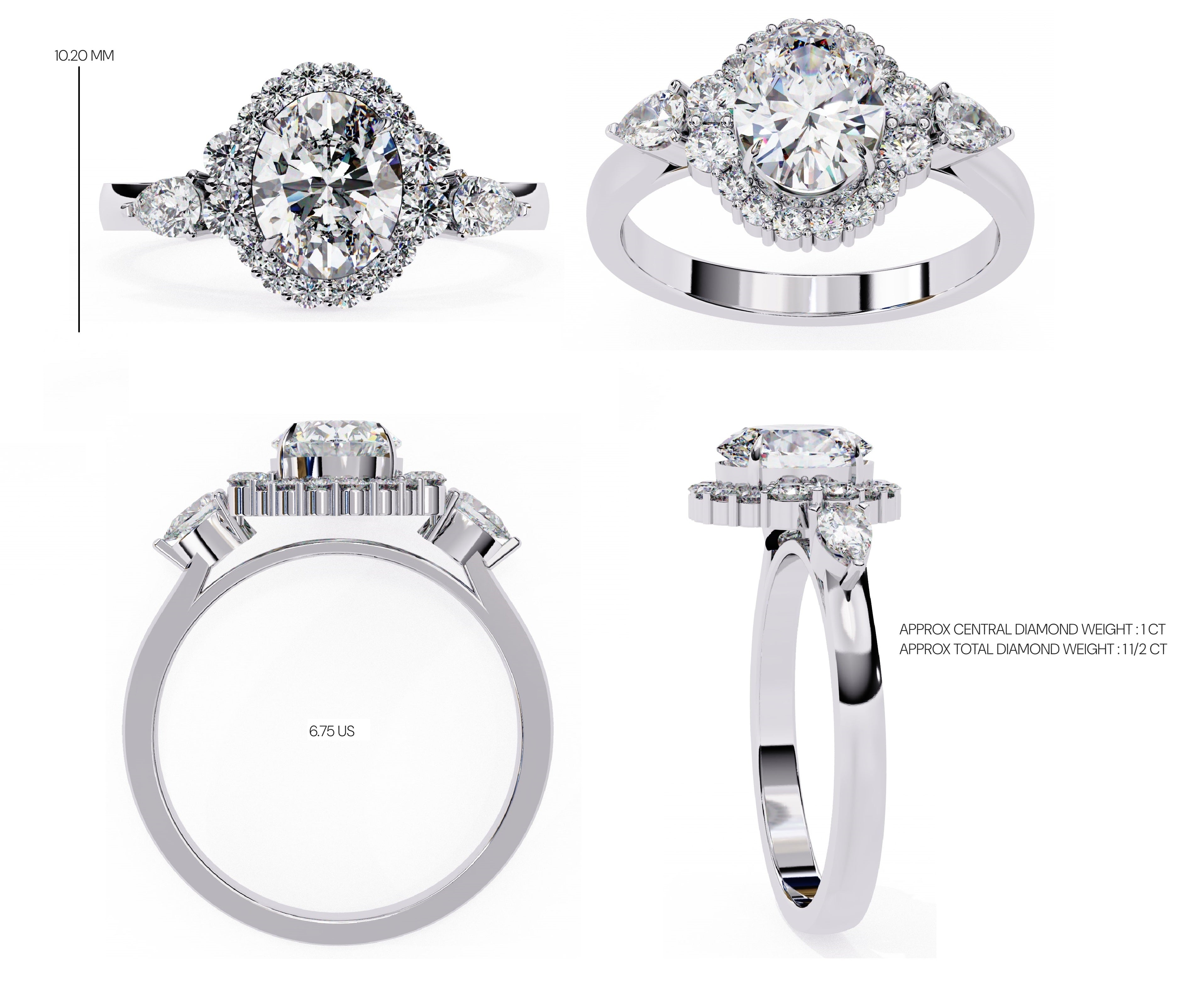Elegant Diamond Side Stone Brilliance Ring