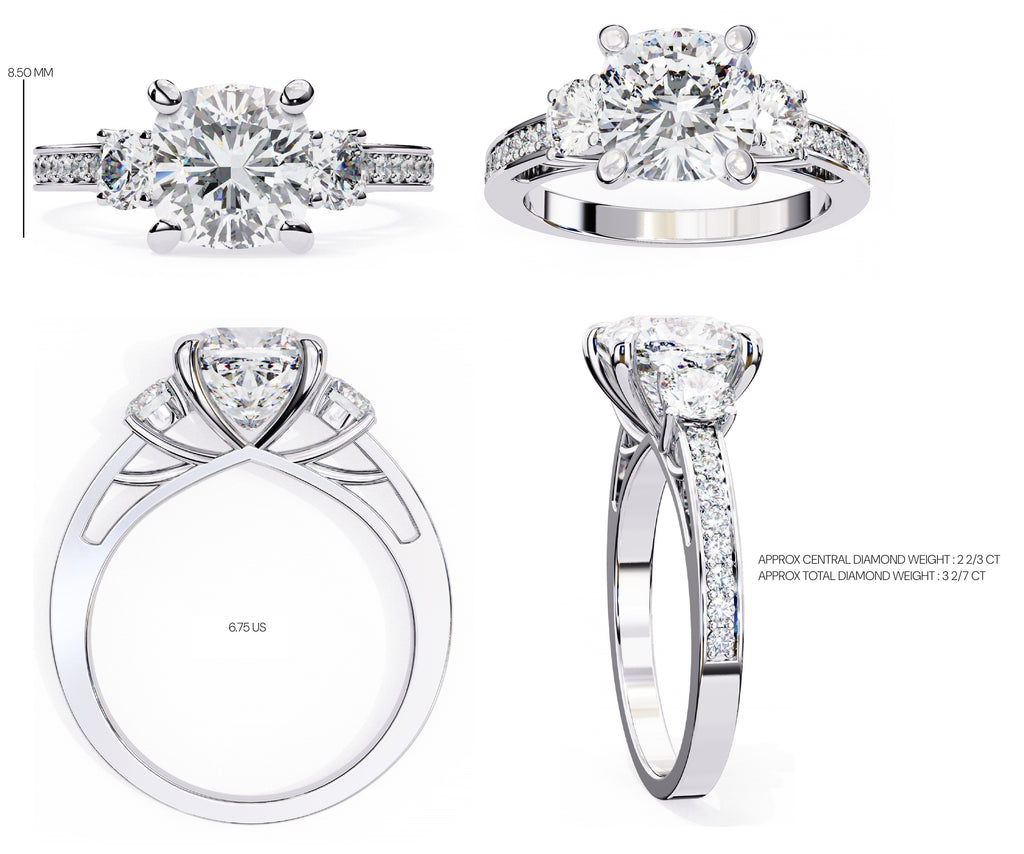 Elegant Diamond Side Stone Brilliance Ring