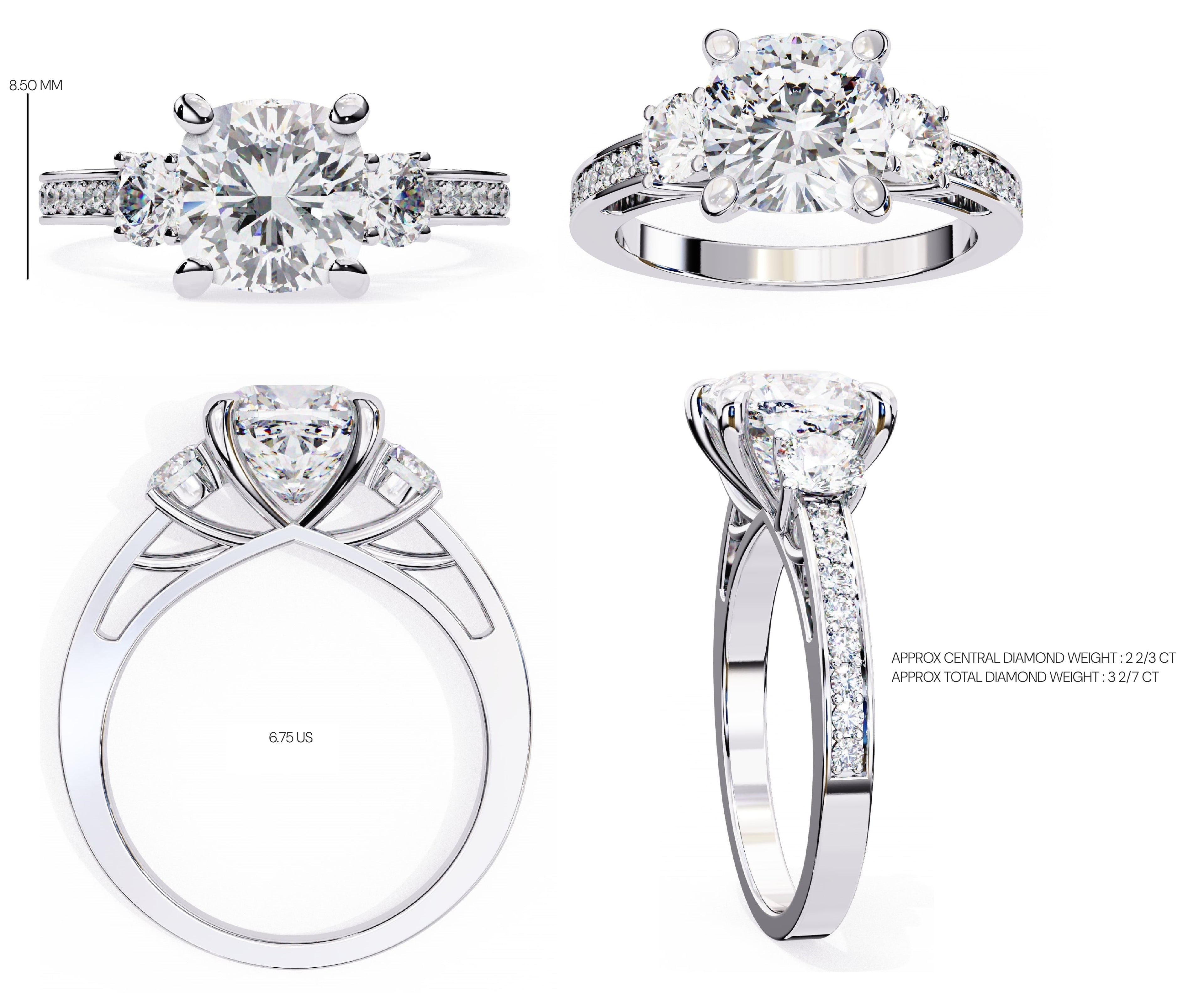 Elegant Diamond Side Stone Brilliance Ring