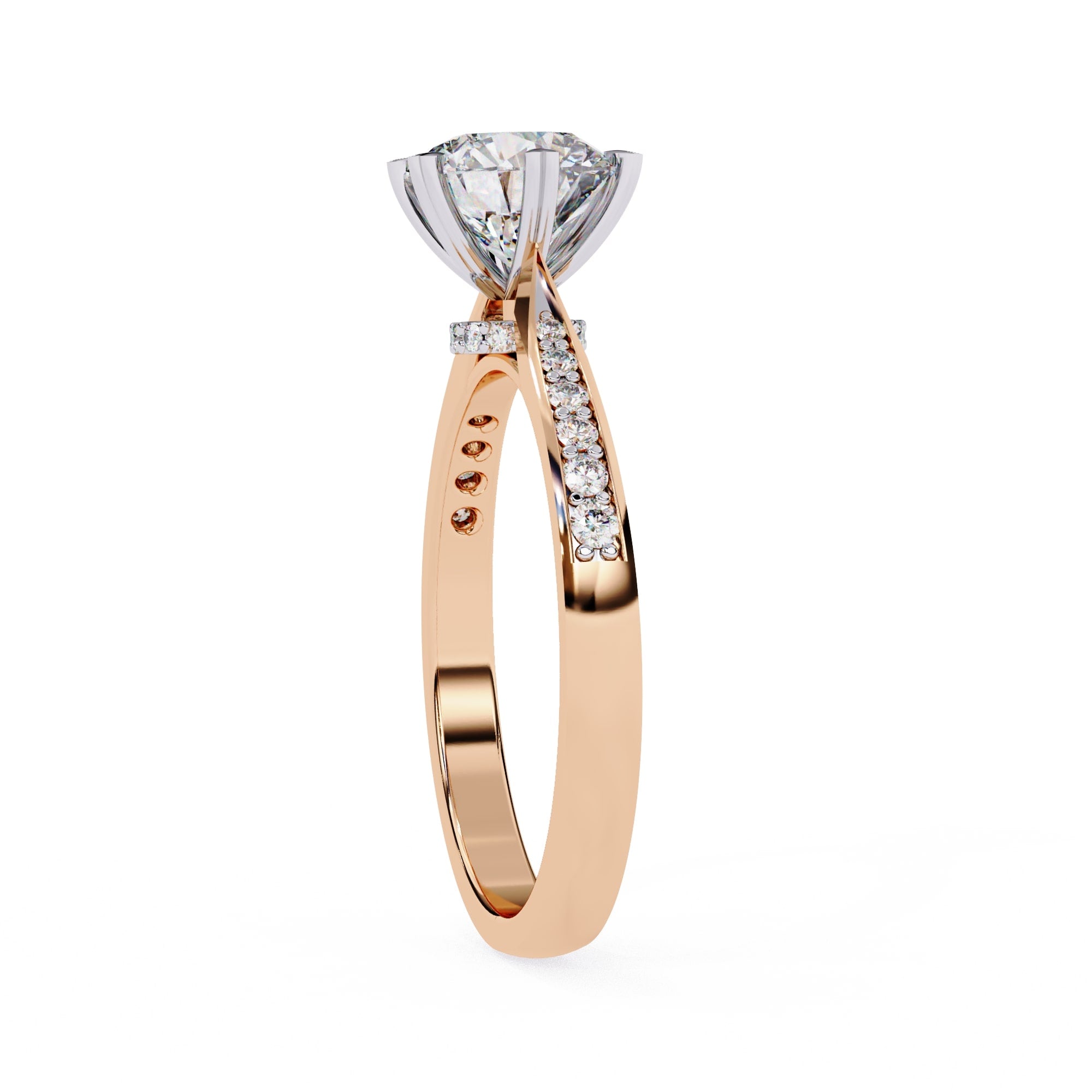 Elegant Central Stone Diamond Ring with Radiant Side Accents