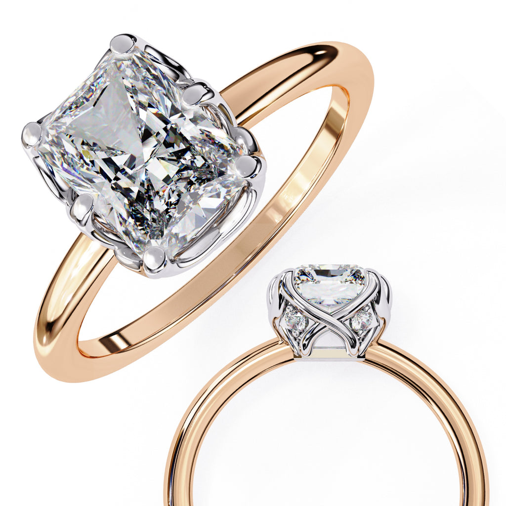 Elegant Central Stone Diamond Ring with Radiant Side Accents