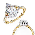 Radiant Central Stone Diamond Ring with Shimmering Side Accents