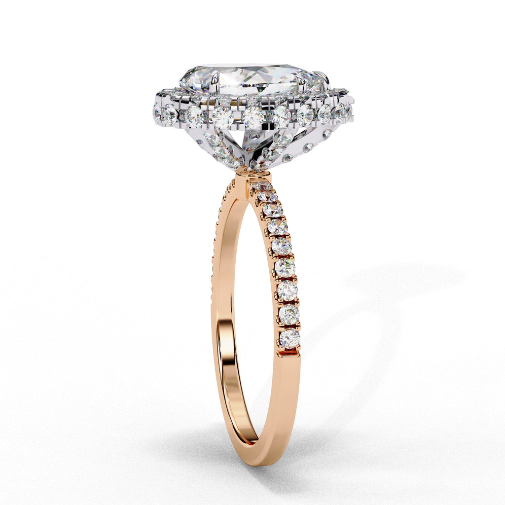 Elegant Central Stone Diamond Halo Ring