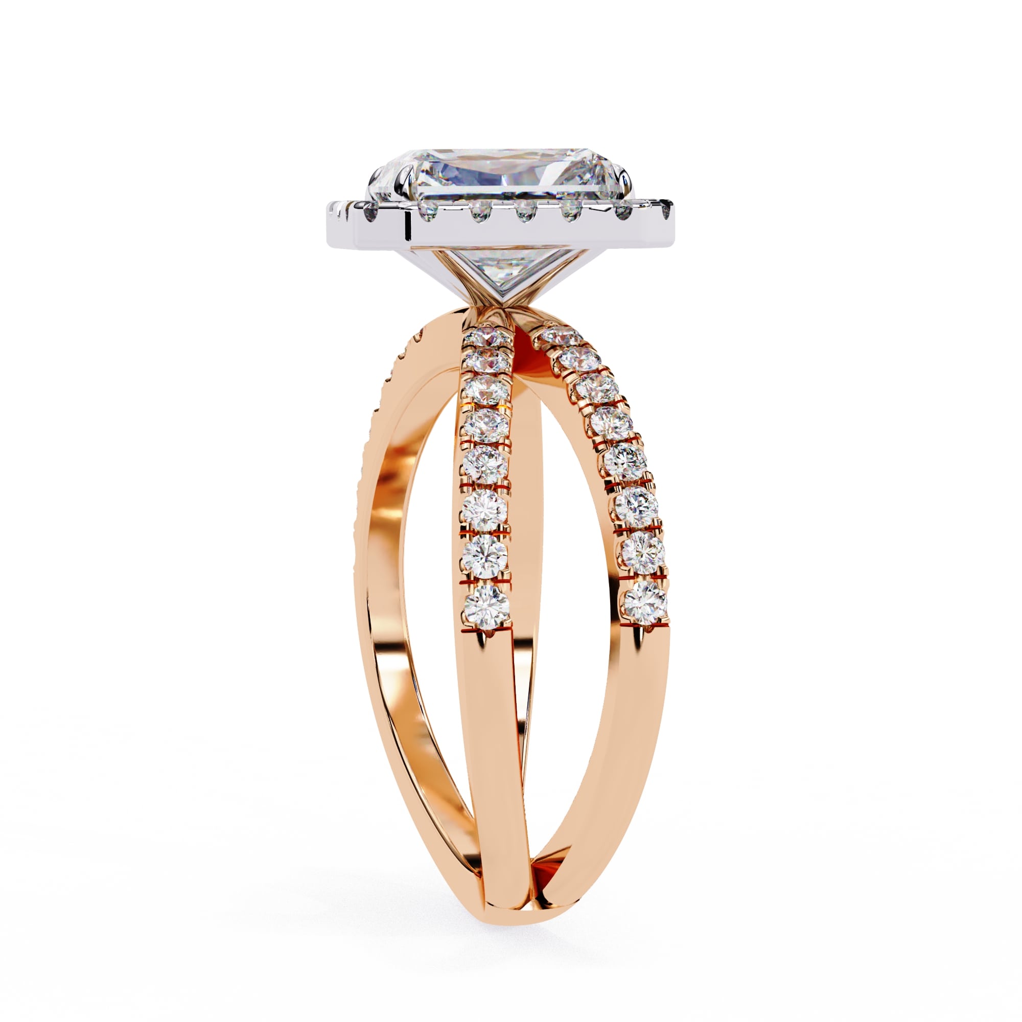 Elegant Diamond Central Stone Ring with Side Accents
