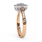 Radiant Central Stone Diamond Ring with Sparkling Side Accents