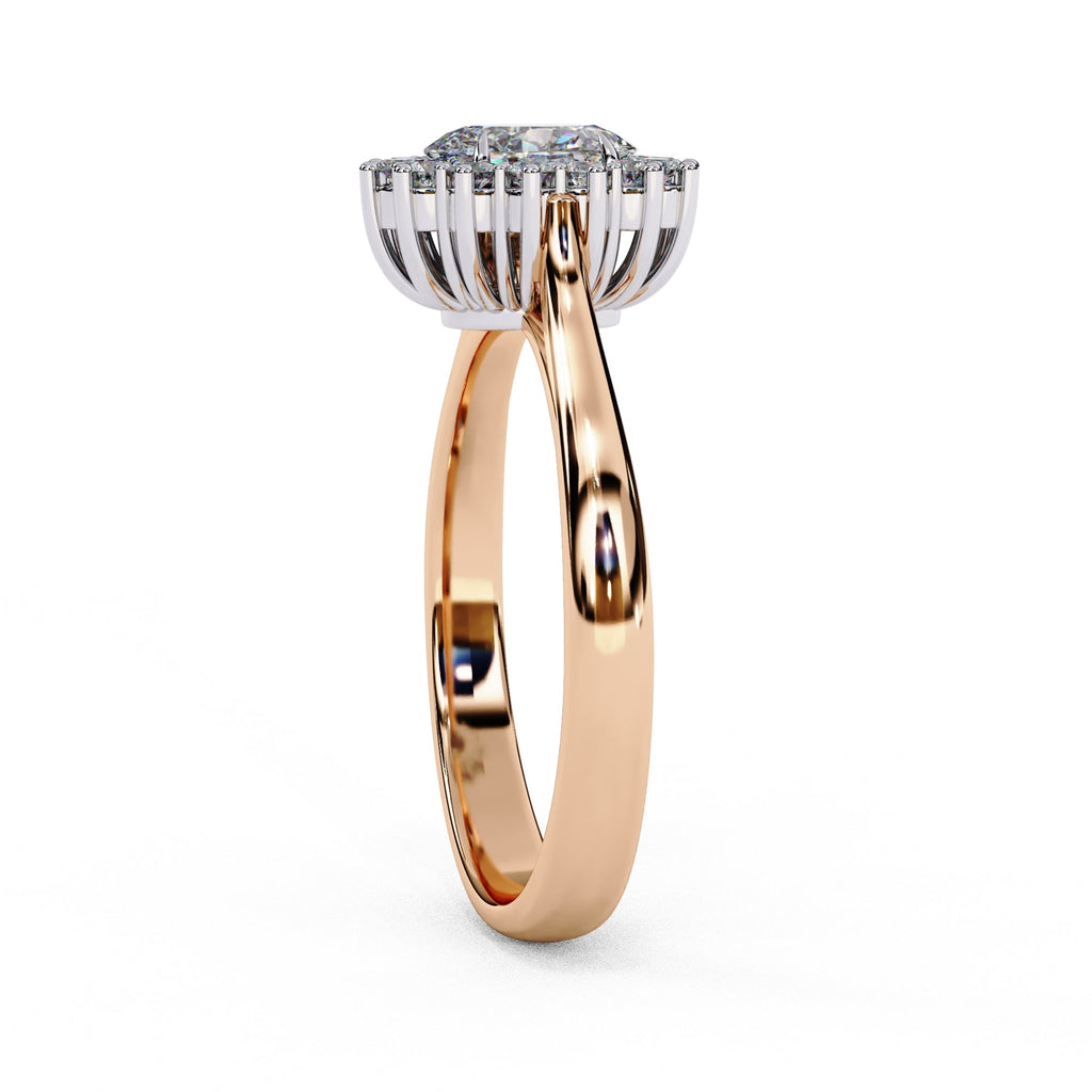 Elegant Central Stone Diamond Side Accent Ring