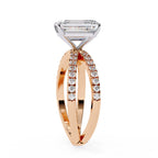 Elegant Central Stone Diamond Ring with Radiant Side Accents