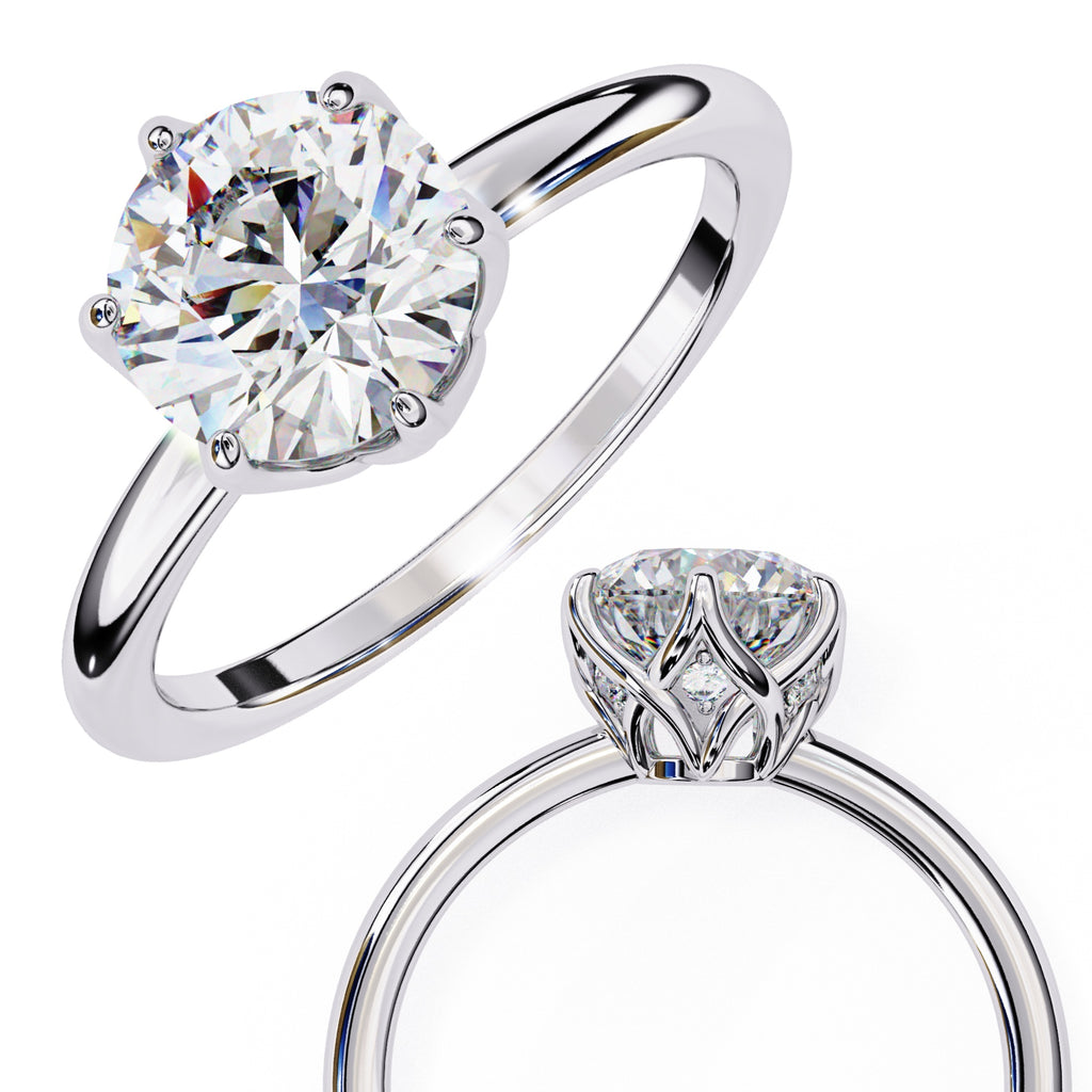 Elegant Central Stone Diamond Ring with Side Accents