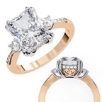 Elegant Central Stone Diamond Ring with Radiant Side Accents
