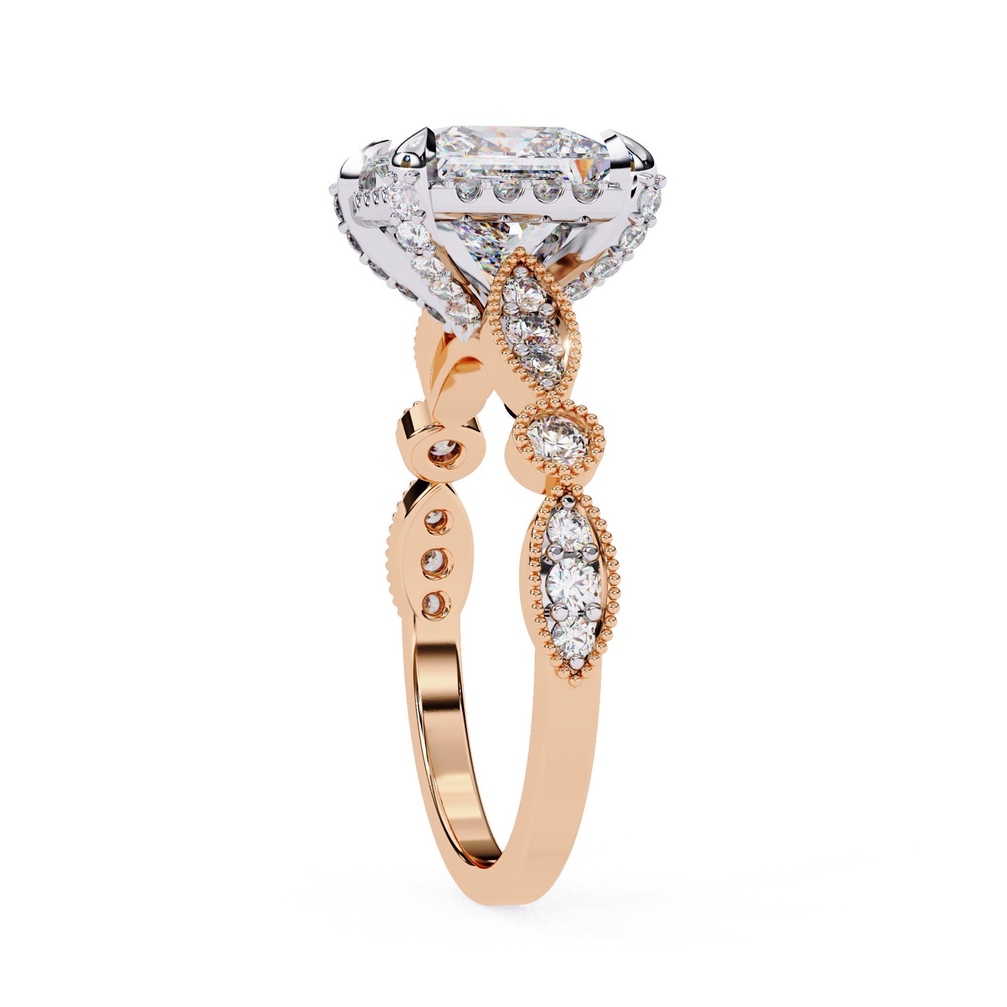 Elegant Diamond Side Stone Brilliance Ring