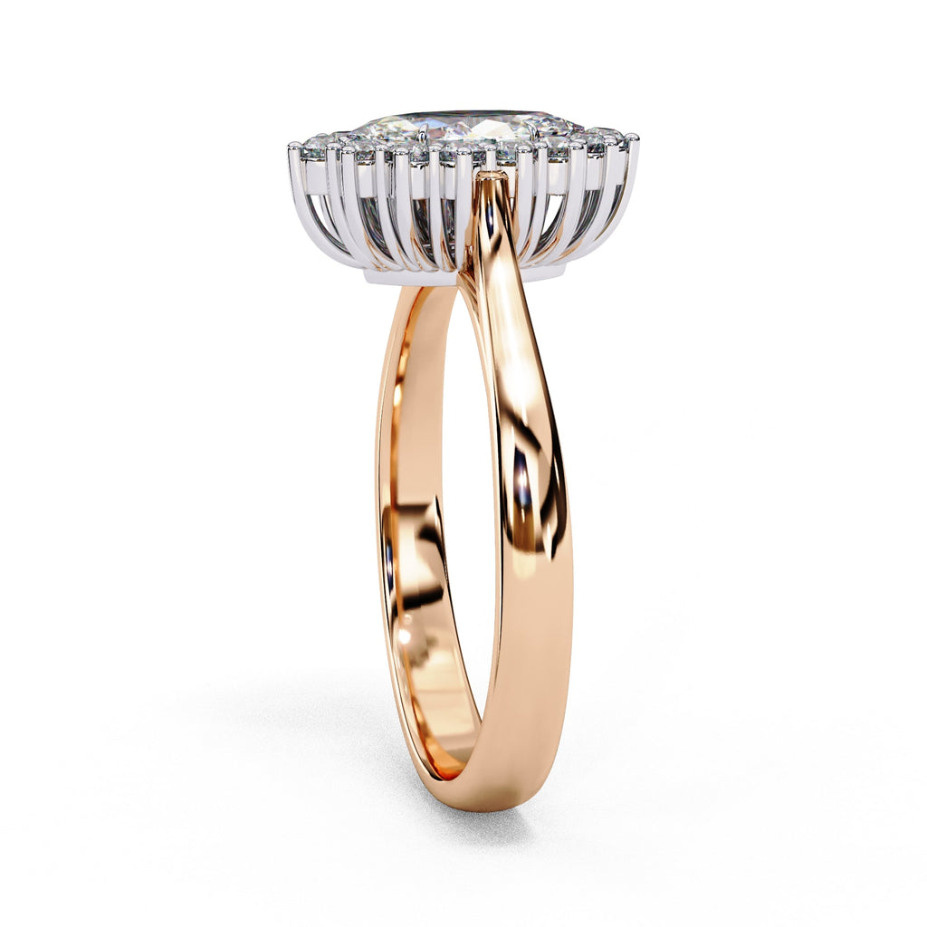 Elegant Central Stone Diamond Ring with Radiant Side Accents