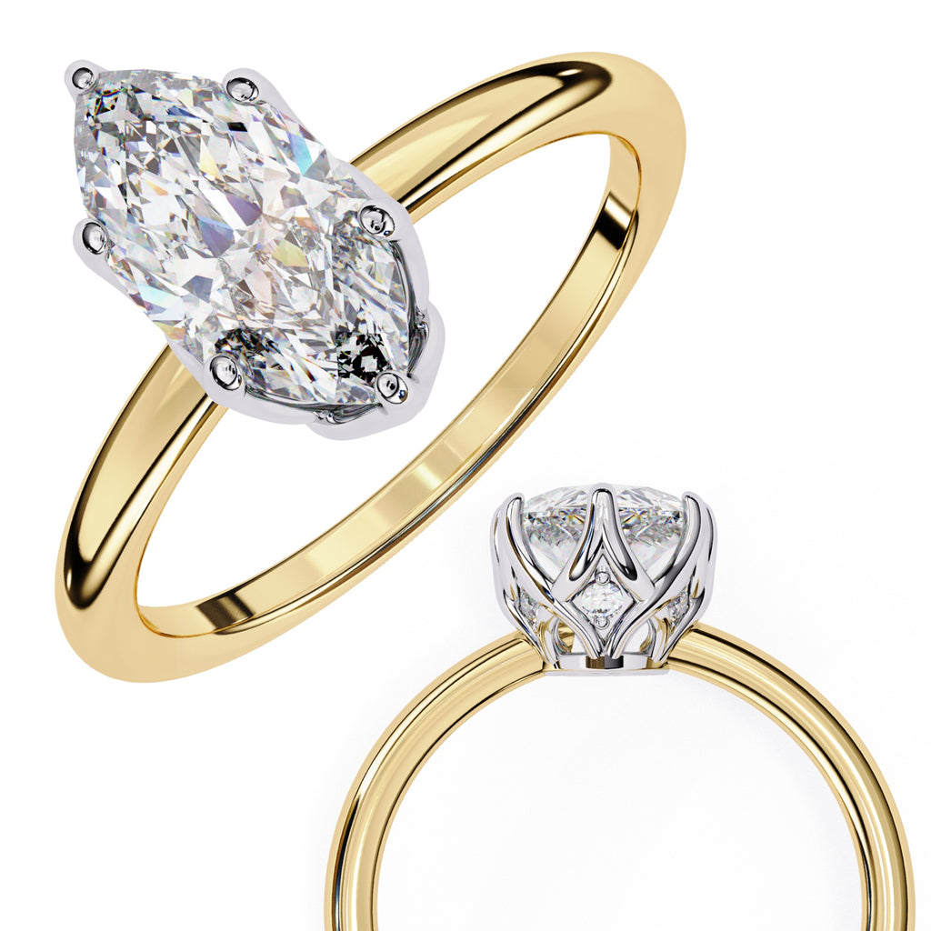 Elegant Central Stone Diamond Ring with Side Accents